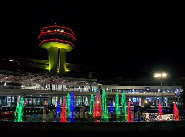 Фотография фонтана международного аэропорта Минск
