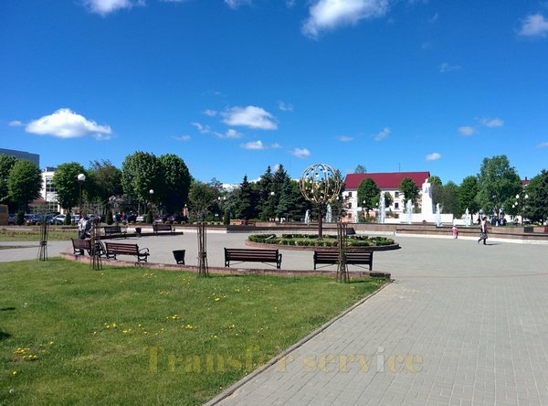 Фотография Центральной площади города. Город Вилейка, Минская область, Беларусь